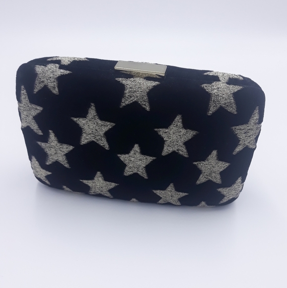 Anthropologie Kayu Black Velvet Star Clutch - Picture 5 of 8
